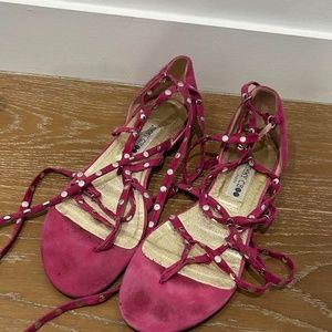 Jimmy Choo, Studded, Hot Pink Sandals, LIKE NEW, 38